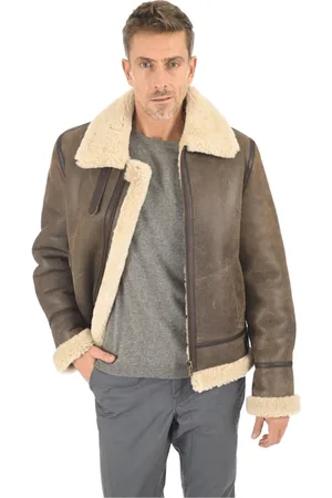 La Canadienne Kurtki, Mężczyzna, brązowy, 2XL, Wełna, Kurtka skórzana