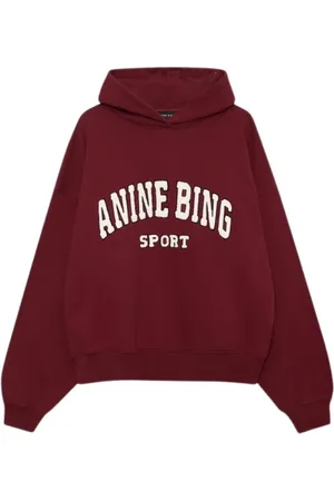 ANINE BING Bluzy, Kobieta, Czerwony, M, Bawełna, Bluza z kapturem Sport Alec