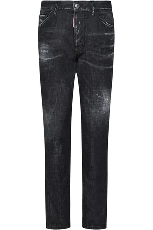 Dsquared2 Jeansy, Mężczyzna, Czarny, 2XL, Denim, Slim Fit Jeansyy Denimowe