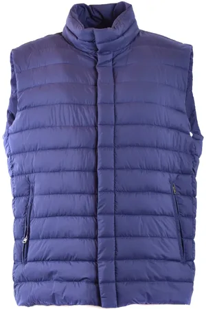 HERNO Kurtki, Mężczyzna, Niebieski, L, Bawełna, Kamizelka Blouson