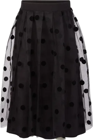Nina Ricci Spódnice, Kobieta, Czarny, S, Tiul, Plisowana spódniczka tiulowa w groszki