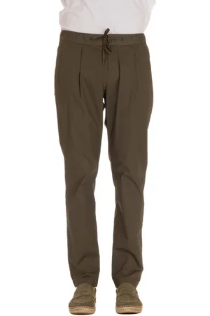 HERNO Spodnie, Mężczyzna, Zielony, L, Bawełna, Spodnie Slim Fit