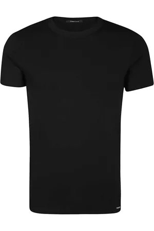 Tom Ford Koszulki, Mężczyzna, Czarny, S, Bawełna, Bawełniana Koszulka z Dekoltem w Szpic