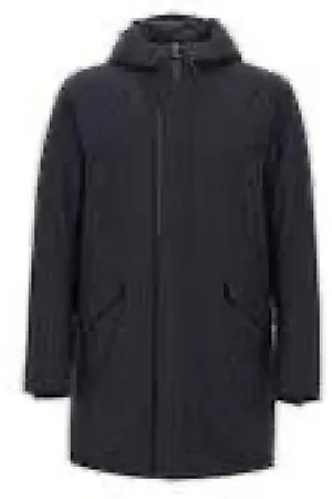 HERNO Płaszcze, Mężczyzna, Czarny, S, Poliester, Gore Fishtail Parka 2Layer