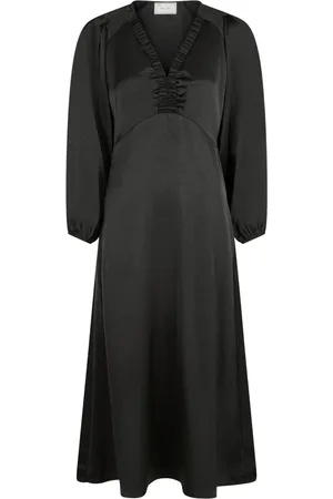 Neo Noir Sukienki, Kobieta, Czarny, S, Poliester, Sukienka Isobel Heavy Sateen