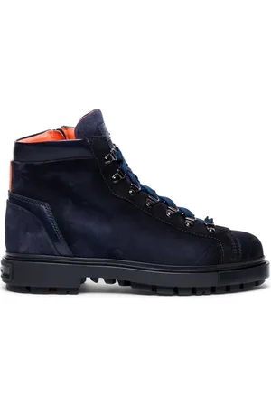 santoni Buty, Mężczyzna, Niebieski, 40 EU, Skóra, Skórzane buty górskie