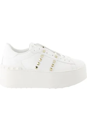 VALENTINO GARAVANI Buty, Kobieta, Biały, 38 EU, Skóra, Rockstud Platform Sneakers