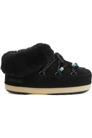 Moon Boot Buty, Kobieta, Czarny, 35 EU, Skóra, Zimowe Botki z Czarnymi Koralikami