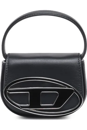 Diesel Torebki, Kobieta, Czarny, ONE SIZE, Skóra, Ikoniczna Mini Torebka z Logo D
