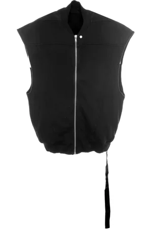 Rick Owens Kurtki, Mężczyzna, Czarny, S, Kamizelka Flight z dzianiny jersey