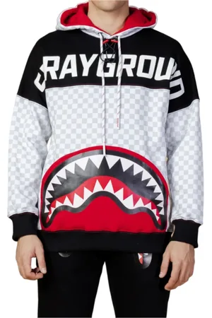 Sprayground Bluzy, Mężczyzna, Biały, L, Bawełna, Bluza z kieszenią kangurką