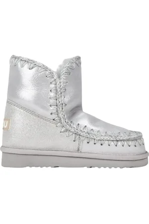 Mou Buty, Kobieta, Szary, 39 EU, Skóra, Zimowe Botki 18 Bounce Microglitter Srebrne