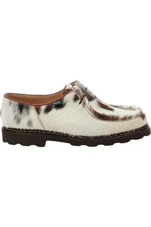 Paraboot Buty, Mężczyzna, Biały, 43 EU, Skóra, Eleganckie Buty Norman ze Skóry Bydlęcej z Włosami