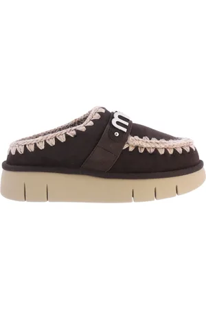 Mou Buty, Kobieta, brązowy, 39 EU, Klapki Metal Logo Bounce