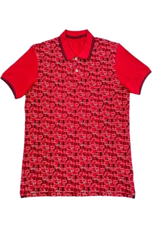 Carolina Herrera Koszulki, Mężczyzna, Czerwony, S, Bawełna, Koszulka Polo z Monogramami