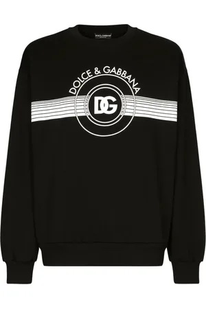 Dolce & Gabbana Bluzy, Mężczyzna, Czarny, M, Bawełna, Bluza dresowa z logo DG