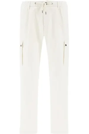 HERNO Spodnie, Mężczyzna, Biały, L, Poliester, Spodnie Slim Fit