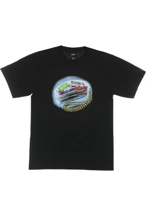 Huf Koszulki, Mężczyzna, Czarny, L, Czarna Party Line Tee z nadrukiem