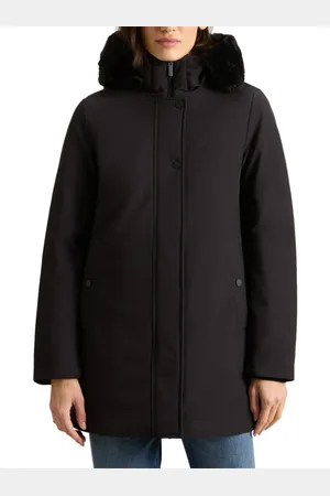 Woolrich Płaszcze, Kobieta, Czarny, L, Czarny Puchowy Parka