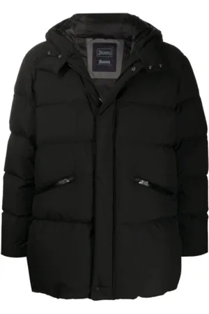 HERNO Kurtki, Mężczyzna, Czarny, L, Poliester, Pikowana Puchowa Kurtka Oversize