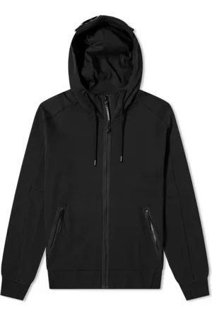 C.P. Company Bluzy, Mężczyzna, Czarny, 2XL, Bawełna, Diagonal Raised Fleece Goggle Bluza z Zamkiem