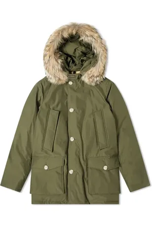Woolrich Kurtki, Mężczyzna, Zielony, L, Bawełna, Arctic Parka z Odpinanym Futrem