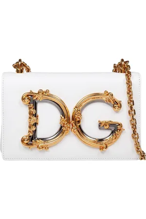 Dolce & Gabbana Torebki, Kobieta, Biały, ONE SIZE, Torba na ramię w stylu barokowym z białej skóry nappa