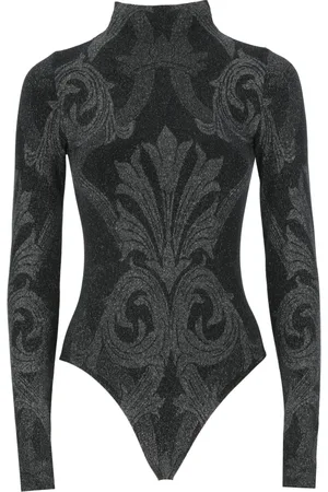 Wolford Koszulki, Kobieta, Czarny, S, Body z wysoką szyją z lureksu