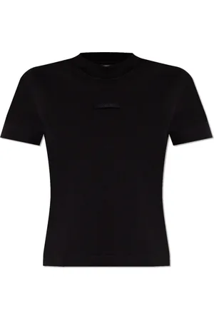 Jacquemus Koszulki, Kobieta, Czarny, S, Bawełna, Koszulka Crewneck