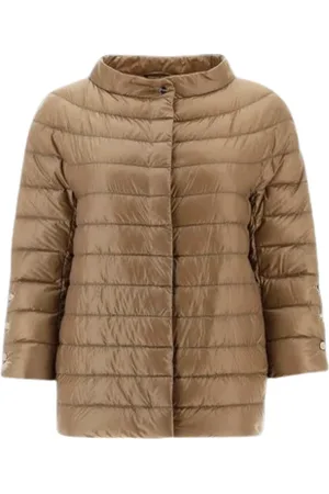 HERNO Kurtki, Kobieta, brązowy, XL, Nylon, Ultralekka Kurtka Damska z Nylonu w Kolorze Camel