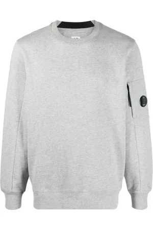 C.P. Company Bluzy, Mężczyzna, Szary, S, Bawełna, Bawełniana Bluza z Naszywką