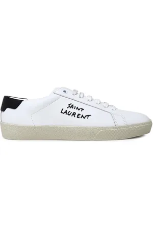 Saint Laurent Buty, Mężczyzna, Biały, 43 1/2 EU, Skóra, Court Classic Sl/06 Sneakersy z haftem