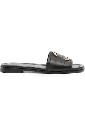 Moncler Buty, Kobieta, Czarny, 38 EU, Skóra, Sandały płaskie Bell ze skóry