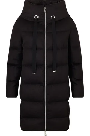 HERNO Kurtki, Kobieta, Czarny, L, Wełna, Resort Nero Pikowana Kurtka