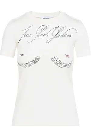 Jean Paul Gaultier Koszulki, Kobieta, Biały, M, Drukowane Bawełniane Body dla Dzieci Tatuaż