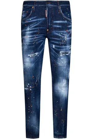 Dsquared2 Jeansy, Mężczyzna, Niebieski, S, Bawełna, Jeansy Slim Fit
