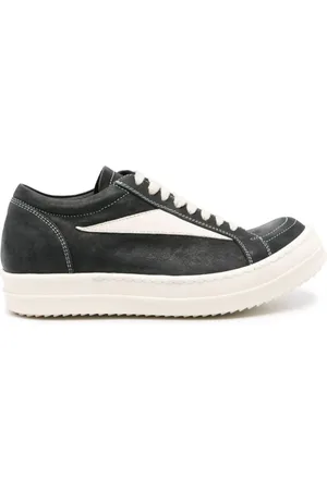 Rick Owens Buty, Kobieta, Czarny, 37 EU, Skóra, Vintage`owe Sneakersy ze Skóry w Czerni i Bieli