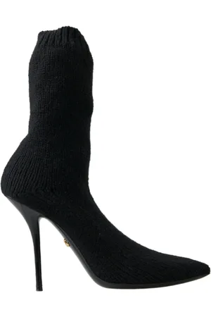 Dolce & Gabbana Buty, Kobieta, Czarny, 39 EU, Eleganckie Czarne Buty z Wiskozy