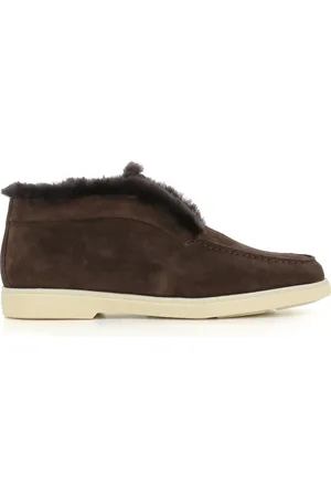 santoni Buty, Kobieta, brązowy, 37 1/2 EU, Zamsz, Ciemnobrązowe Botki Zamszowe