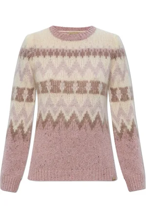 Woolrich Swetry, Kobieta, Różowy, L, Wełna, Wzorzysty Sweter