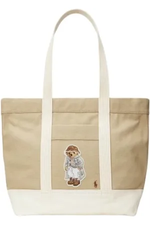 Ralph Lauren Torebki, Kobieta, Beżowy, ONE SIZE, Bawełna, Torba na ramię z płótna Bear and Polo