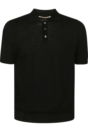 hindustrie Koszulki, Mężczyzna, Czarny, 3XL, Czarna Koszulka Polo z Guzikami i Kołnierzem