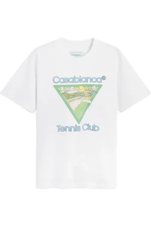 Casablanca Koszulki, Mężczyzna, Biały, 2XL, Bawełna, Biała Koszulka z Logo Klubu Tenisowego
