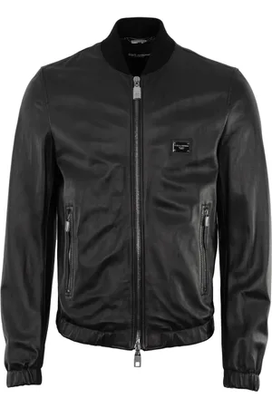 Dolce & Gabbana Kurtki, Mężczyzna, Czarny, M, Skóra, Kurtka skórzana