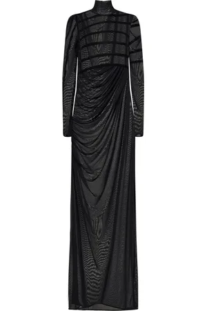 Jean Paul Gaultier Sukienki, Kobieta, Czarny, S, Len, Czarny Turtleneck Top z Wycięciem