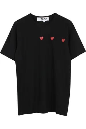 Comme des Garçons Koszulki, Mężczyzna, Czarny, S, Bawełna, Czarny T-shirt z nadrukiem serca