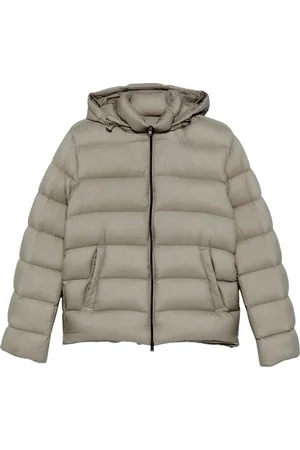 HERNO Kurtki, Mężczyzna, Beżowy, L, Nylon, Lekka Pufferowa Kurtka w Kolorze Beżowym