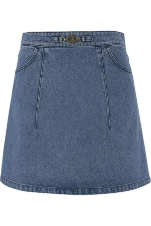Patou Spódnice, Kobieta, Niebieski, S, Denim, Denim Spódnica z Logo i Kieszeniami