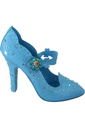 Dolce & Gabbana Buty, Kobieta, Niebieski, 40 EU, Kryształowe Pompy Kopciuszka Niebieski Wielokolorowy