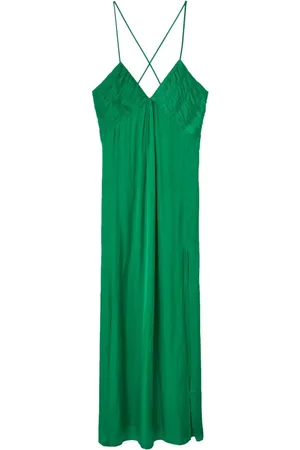 Zadig & Voltaire Sukienki, Kobieta, Zielony, M, Satyna, Zielona Sukienka Satynowa